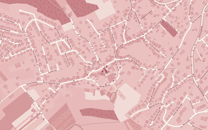 Plan du quartier autour du salon La Boucle Rouge, 608 rue du Général de Gaulle, 57600 Œting